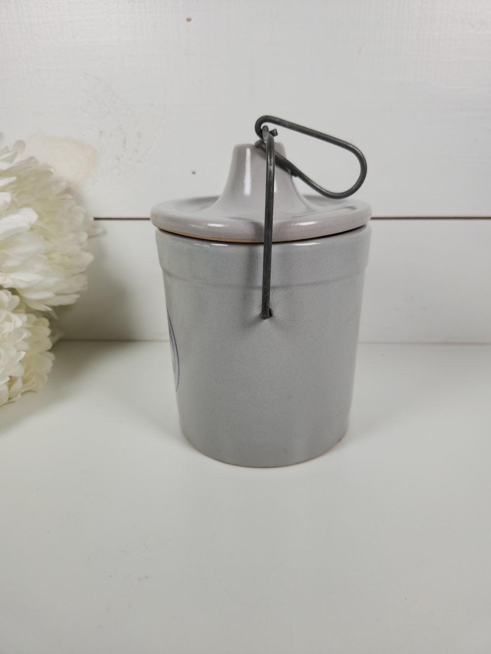 Vintage Wisconsin Homestead Crock w/ Bail Closure Lid |Butter / Cheese Stoneware - Picture 5 of 10